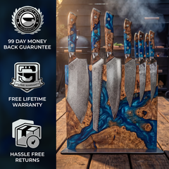 Nomad Damascus 10" Serrated Slicer