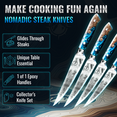 Nomad Damascus Steak Knife Set