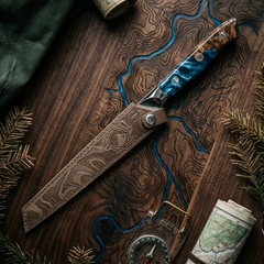 Nomad Damascus 10" Serrated Slicer